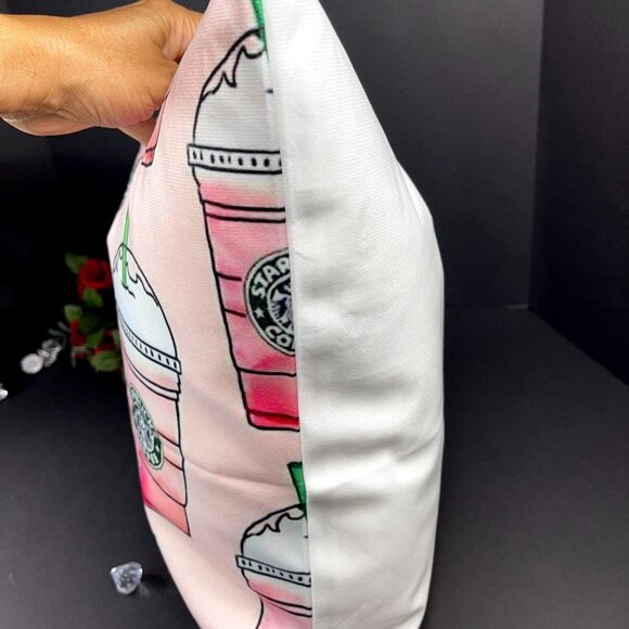 Coffee Pillow Strawberry Shake Accent Pillowcase Throw Cushion Cover Home Decor - Picture 9 of 11